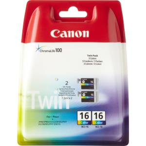 Ink Cartridge - Bci-16 C - Standard Capacity 7.5ml - 199 Pages - Color 2 Pacls (2) color 2x50pages 2x7,5ml