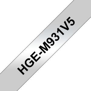 Tape 24mm High Grade Labelling Black On Silver 8m 5 Pack (hgm931v5)                                  tape 8m laminated