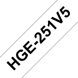 Tape 24mm High Grade Laminated Black On White 5 Pack (hg 251v5)                                      tape 8m laminated