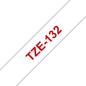 Tape 12mm Lami Red On Clear (tze-132)                                                                tape 8m laminated