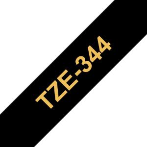Tape 18mm Lami Gold On Black (tze-344)                                                               tape 8m laminated