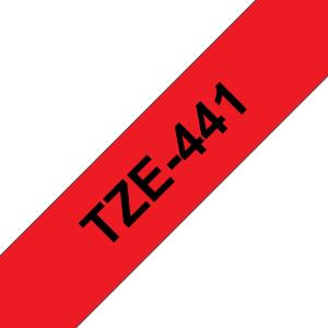 Tape 18mm Lami Black On Red (tze-441)                                                                tape 8m laminated