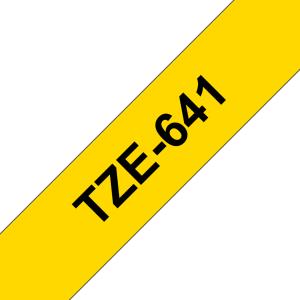 Tape 18mm Lami Black On Yellow (tze-641)                                                             tape 8m laminated