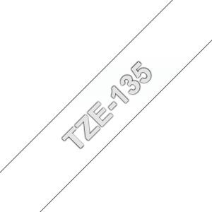 Tape 12mm Lami White On Clear (tze-135)                                                              tape 8m laminated