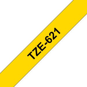 Tape 9mm Lami Black On Yellow (tze-621)                                                              tape 8m laminated
