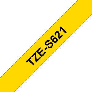 Tape 9mm Black On Yellow Strong Adhesive (tze-s621) tape 8m laminated
