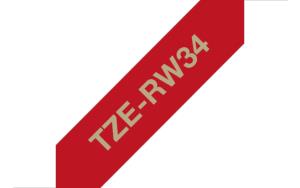Tape Tze-rw34 12mm Ribbon Gold On Wine Red                                                           tape 4m non adhesive