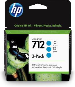 Ink Cartridge - No 712 - 29ml - Cyan - 3 Pack