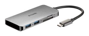 Dub-610 6-in-1 USB-c With Hdmi / Card Reader And Power Delivery DUB-M610 MicroSD 6in1 black
