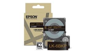 Tape Cartridge - Lk-6bkp - 24mm - Metallic Black/ Gold  LK-6BKP tape metallic 9m