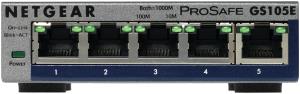 ProSafe Plus Switch GS105E - 5-Port Gigabit Ethernet Standalone 5xRJ45 grey managed