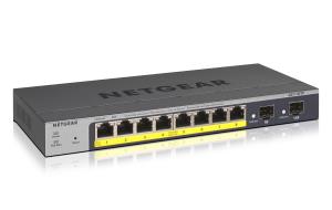 GS110TP ProSafe Gigabit Smart Switch 8-Port With PoE And 2 Fiber SFP Ports Standalone 10xRJ45 grey managed