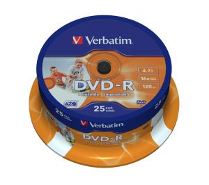 DVD-r Media 4.7GB 16x 25-pk With Spindle 43538 spindle inkjet printable