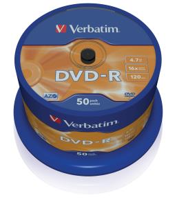 DVD-r Media 4.7GB 16x Matt Silver 50-pk With Spindle                                                 43548 spindle