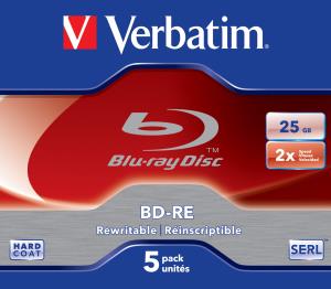 Bluray Disk Rewritable 25GB 135min 2x 5-pk Jewel Case                                                43615 blu-ray jewel case