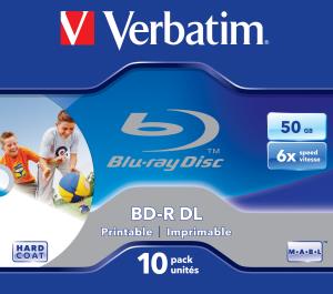 Bluray Disk Dual Layer 50GB 6x Wide Printable Jewel Case 10-pk 43736 Blu-ray jewel case