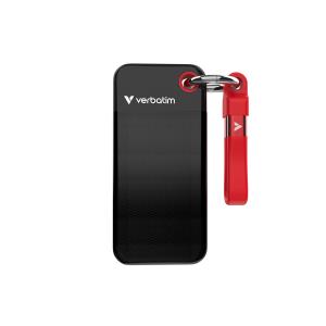 Pocket SSD with Keyring and Cable attachment - 1TB - USB 3.2 Gen 2 - Black/Red 32192 USB 3.2 GEN 2 extern black-red