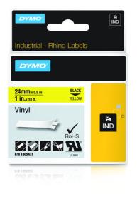 Rhino 24 Mm Vinyl Black On Yellow                                                                    vinyl tape 5,5m