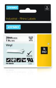 Rhino 24mm Black On White Vinyl vinyl tape 5,5m