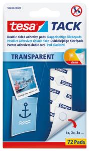 Transparent Tack Double Sided Adhesive Pads 72 Pads 59408-00000-00 double sided clear