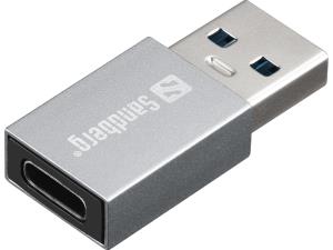 Dongle - USB-A to USB-C 136-46 silver USB3.0 aluminium