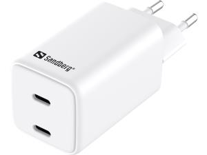 AC Charger Dual USB-C PD 65W EU 441-56 white