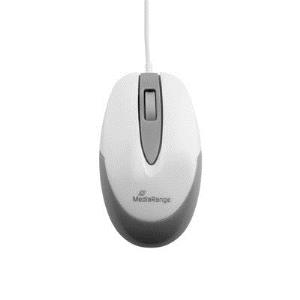 Optical Mouse With Cable - Mros214 MROS214 3button  white/light grey